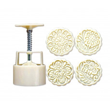 Прес-форма кругла для місячних пряників печива квіти №1 (4 штуки )