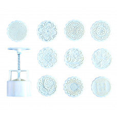 Прес-форма кругла для місячних пряників печива квіти візерунки №3 (10 штуки )