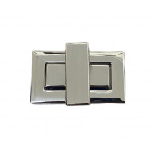 Застібка для сумки твіст замок поворотний на сумку срібло