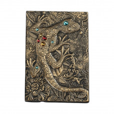 Блокнот із малюнком ящірки колір зелена бронза ретро-блокнот зі штучної шкіри розмір 21,5*14,5 см