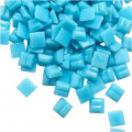 Шматочки мозаїки із зубчастою зворотною стороною 1*1 см Колір блакитний (300 штук 200 грам) Форма квадрат