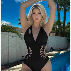 Купальник суцільний суцільний чорний монокіні M 44