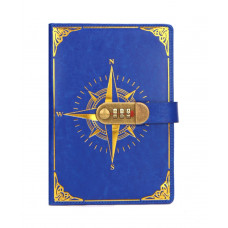 Блокнот Щоденник із кодовим замком синій 212*148мм