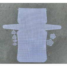 Канва для сумки пластикова круглими вушками + квіти, серце розмір сумки 28*15см для створення сумок основа