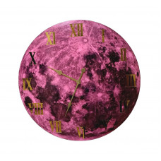 Годинник світиться в темряві Рожевий Місяць діаметр 50см цифри та стрілки колір золото