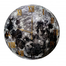 Годинник, що світиться в темряві Блакитний Місяць, діаметр 50 см цифри та стрілки колір золото