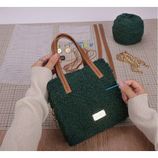 Канва з фурнітурою і нитками набір для створення сумки своїми руками зелений