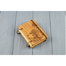 Блокнот деревяний з дерева формат А7 на кільцях Мехенді