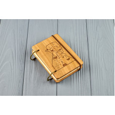 Блокнот деревяний з дерева формат А7 на кільцях У всі тяжкі