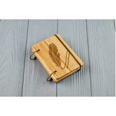 Блокнот Розумні думки обкладинка з дерева формат А7 на кільцях Подарунок