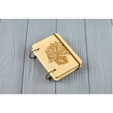 Блокнот деревяний з дерева формат А7 на кільцях Дерево Подарунок