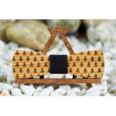 Галстук бабочка гравировка Елки слим на шею под рубашки мужские