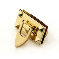 Замок для сумки прямокутний з язичком 41*23 мм колір золото