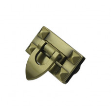 Замок для сумки прямокутний з язичком 41*23 мм колір Бронза