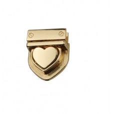 Замок для сумки засувка серце 29*27 мм колір Золото