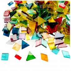 Набір шматочків мозаїки слюда форма РОМБ 200 грам 360 шт колір Різнокольоровий прозорий