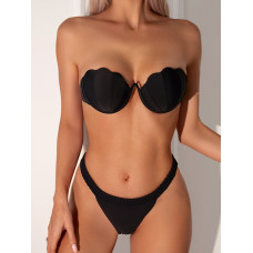 Купальник роздільний чорний ліф мушлі S 42