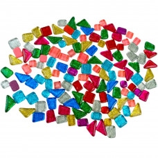Набір шматочків мозаїки камінці мікс Різнобарвний з блисками 200 гр 150-170 шт декоративні каміння для декору