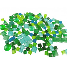 Набір шматочків мозаїки камінці мікс Зелений 200 гр 150-170 шт декоративні каміння для декору