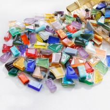 Набір шматочків мозаїки скло неправильної форми мікс Різнокольоровий 250 гр 220-240 шт ( 6542 )
