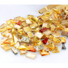 Набір шматочків мозаїки скло неправильної форми 250 г кольор Золотий мікс