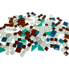 Набір шматочків мозаїки камінці мікс Білий, коричневий 200 гр 150-170 шт декоративні каміння для декору