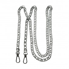 Ланцюжок-ручка для сумки 110 см подвійне плетіння 10 мм колір срібло з огранюванням