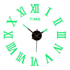 Настінний годинник що світиться в темряві з римськими цифрами салатовий diy зроби сам 50см