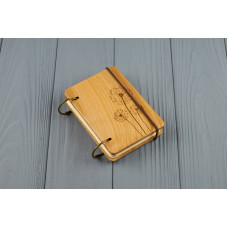 Блокнот деревяний з дерева формат А7 на кільцях Кульбаби Подарунок