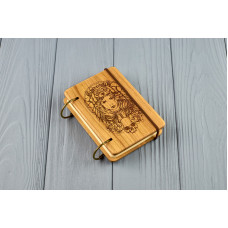 Блокнот деревяний з дерева формат А7 на кільцях Амазонка подарунок