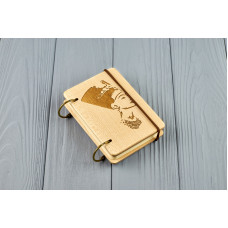 Блокнот деревяний з дерева формат А7 на кільцях Клеопатра