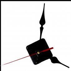 Часовий механізм без вушка. Колір чорний стрілок. Довжина годинна 11,5см хвилинна 14,5см Секундна червона