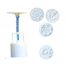 Прес-форма кругла для місячних пряників, сирників, печива 4 штуки розмір 7*7см №15 квіти