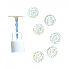 Прес-форма кругла для місячних пряників, сирників, печива 6 штук розмір 4,5*4,5см №16 квіти