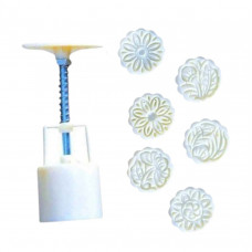 Пресформа кругла для місячних пряників, сирників, печива 6 штук розмір 4,7*4,7см №17 квіти