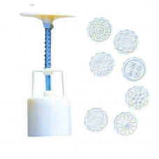 Пресформа кругла для місячних пряників, сирників, печива 8 штук розмір 4,6*4,6см №19 квіти