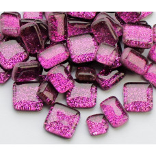 Набір шматочків мозаїки форма Камені фіолетового кольору з блискітками 200 гр 150-180 шт товщина 4 мм