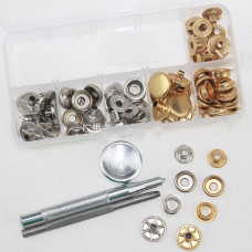 Набір для встановлення кнопок 15 мм каппа 201 + 20 кнопок срібло та золото