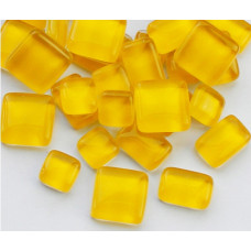 Набір шматочків мозаїки форма Квадрати мікс жовтого коліру 200 гр 150-180 шт товщина 4 мм