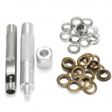 Набір для установки люверсів 8 мм  + 20 люверсів срібло та бронза