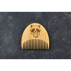 Гребінь для бороди Єнот з натурального дерева