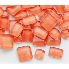 Набір шматочків мозаїки форма Квадрати мікс червоного колір з блискітками 200 гр 150-180 шт товщина 4 мм