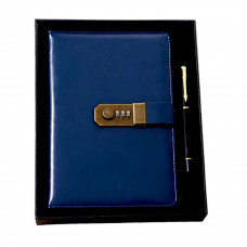 Блокнот Щоденник із кодовим замком Синій 220*1520мм із ручкою в коробці