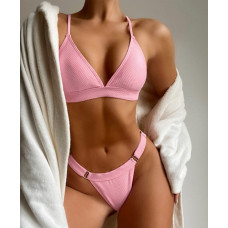 Купальник Рожевий плавки бразиліана M роздільний жіночий стильний красивий