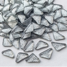 Набір шматочків мозаїки Трикутної форми світло-сірого кольору з блискітками 200 гр 150-180 шт товщина 4 мм