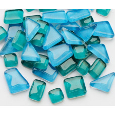 Набір шматочків мозаїки форма Камені синього коліру 200 гр 150-180 шт товщина 4 мм