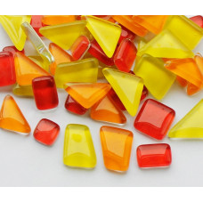 Набір шматочків мозаїки форма Камені червоного,жовтого, помаранчевого коліру 200 гр 150-180 шт 4 мм
