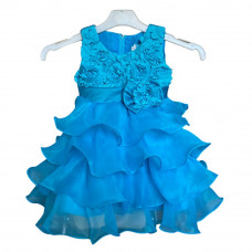 Плаття святкове ошатне для дівчинки блакитне з фатиновою спідницею 12 міс