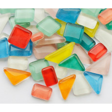 Набір шматочків мозаїки форма Камені коліру кольоровий мікс з блискітками 200 гр 150-180 шт товщина 4 мм