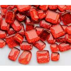 Набір шматочків мозаїки форма Камені червоного коліру з блискітками 200 гр 150-180 шт товщина 4 мм